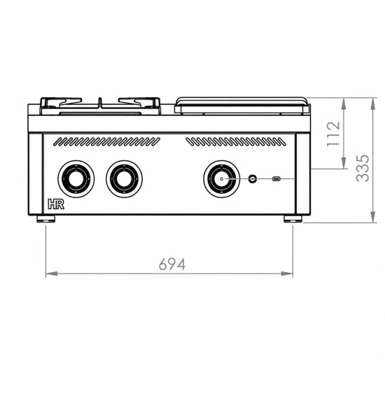 Cocina Mixta Gas HR Fainca PR2F7508S Serie 750
