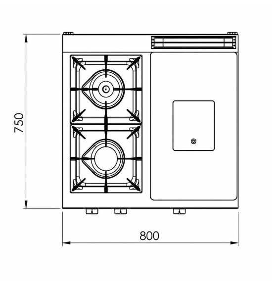 Cocina Mixta Gas HR Fainca PR2F7508E Serie 750