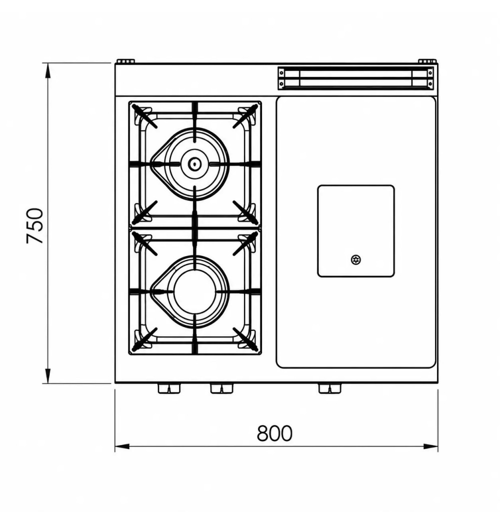 Cocina Mixta Gas HR Fainca PR2F7508E Serie 750