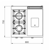 Cocina Mixta Gas HR Fainca PR2F7508E Serie 750