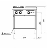 Cocina Mixta Gas HR Fainca PR2F7508E Serie 750