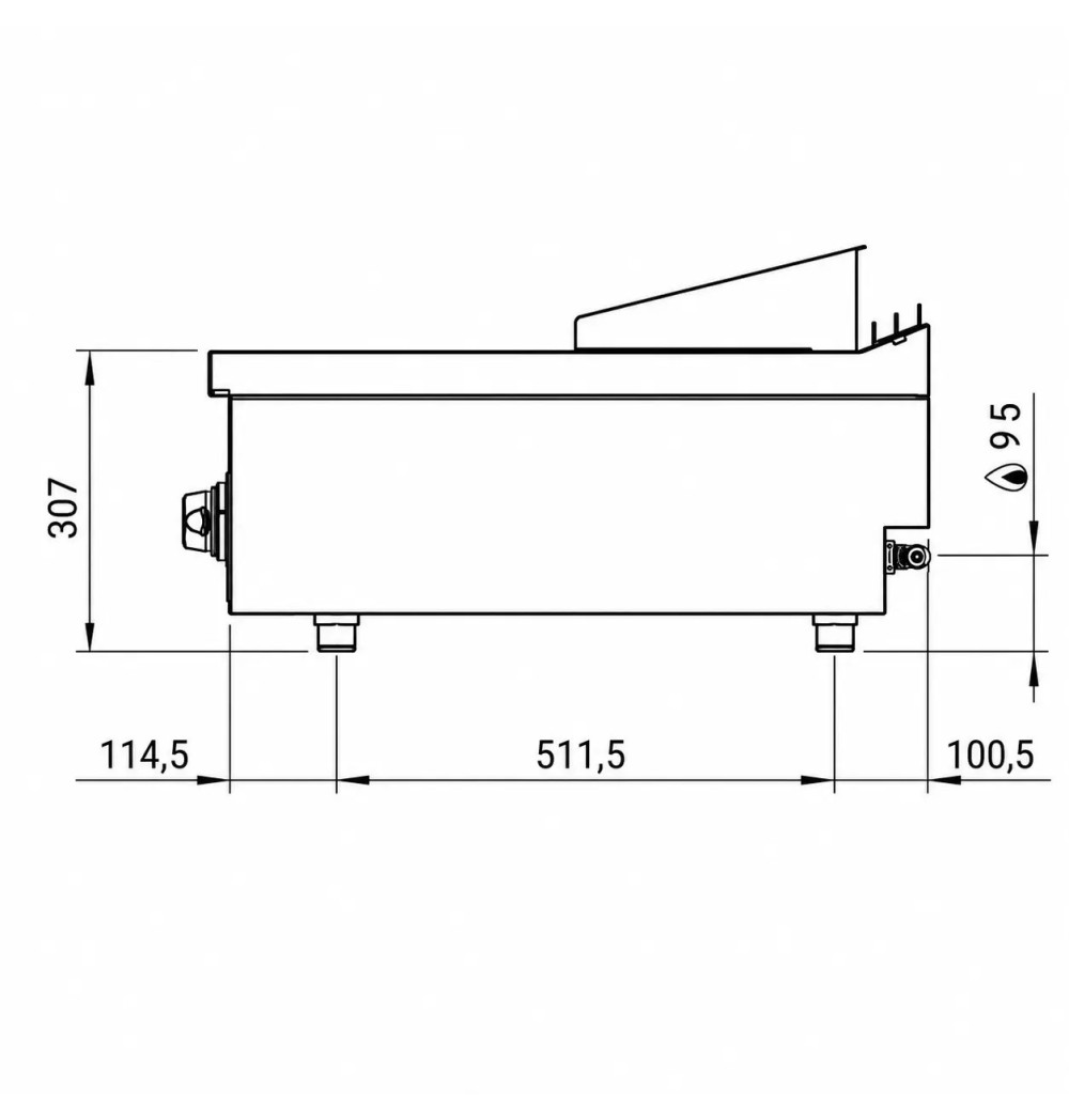 Fry Top Gas HR Fainca FT7508S Acero Rectificado Serie 750