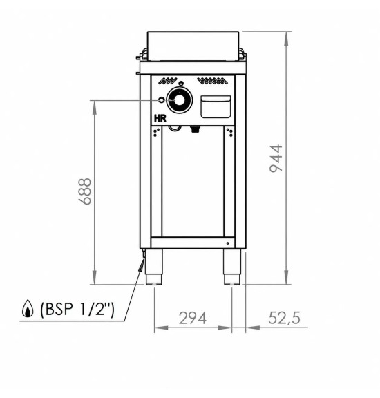 Fry Top Gas HR Fainca FT7504E con Mueble Serie 750