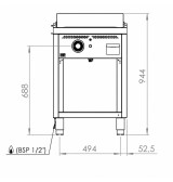 Fry Top Gas HR Fainca FT7506E con Mueble Serie 750