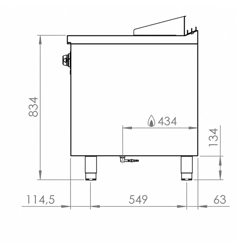 Fry Top Gas HR Fainca FT7508E con Mueble Serie 750