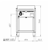Fry Top Gas HR Fainca FT7506ECR Cromo Duro con Mueble Serie 750