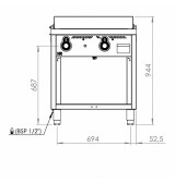 Fry Top Gas HR Fainca FT7508ECR Cromo Duro con Mueble Serie 750