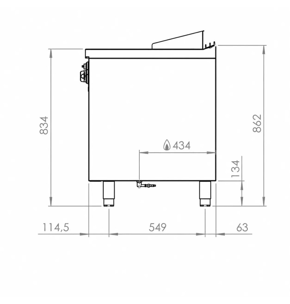 Fry Top Gas HR Fainca FT7508ECR Cromo Duro con Mueble Serie 750