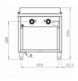 Fry top de cromo FTE7508ECR HR Fainca | Serie 750