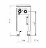 Baño María a gas BMG7504E HR Fainca | Serie 750