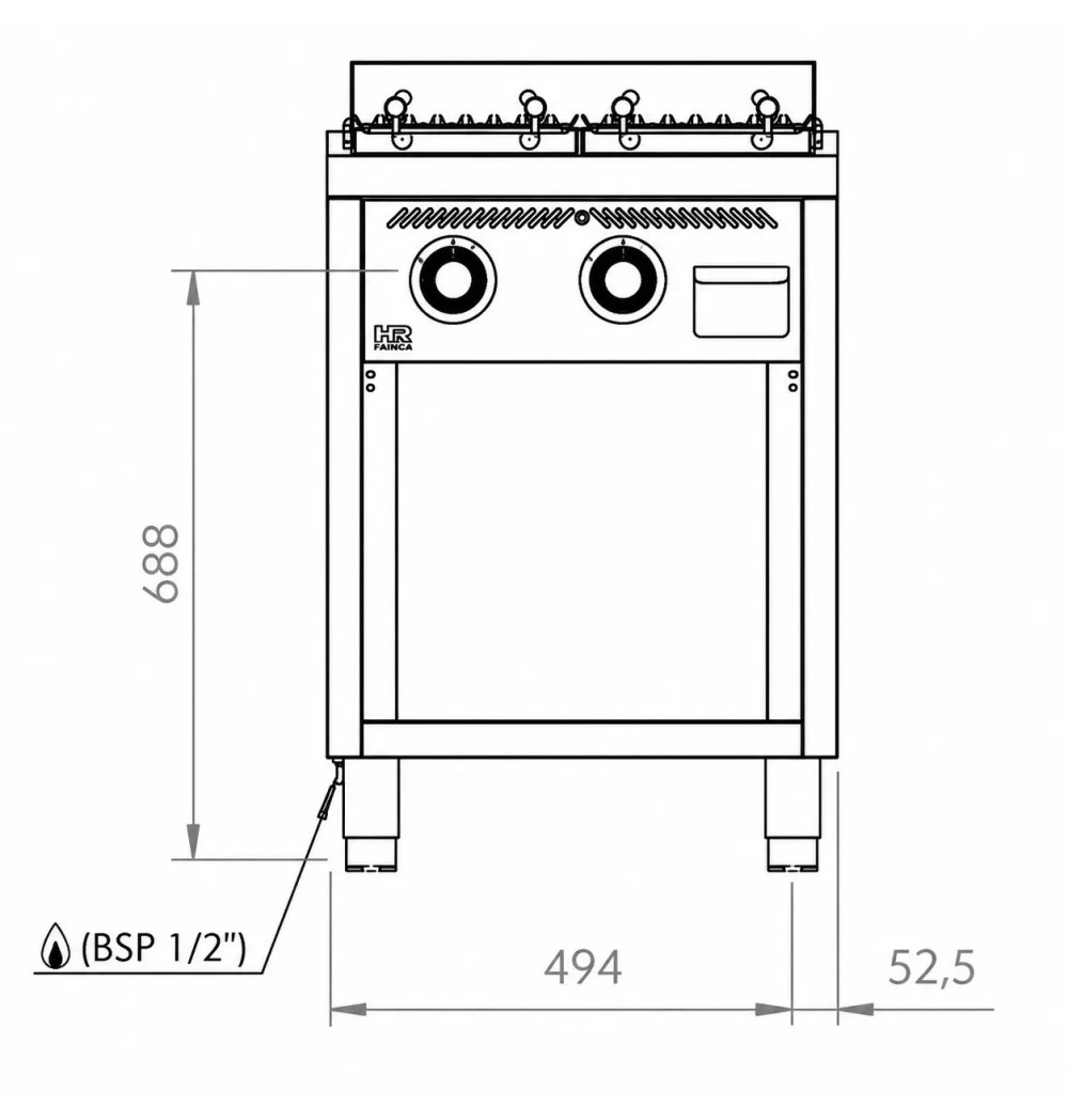 Barbacoa a gas B7506E HR Fainca | Serie 750