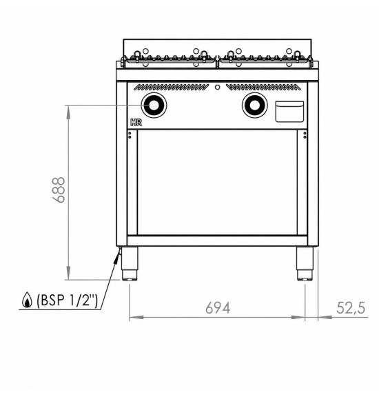 Barbacoa a gas B7508E HR Fainca | Serie 750