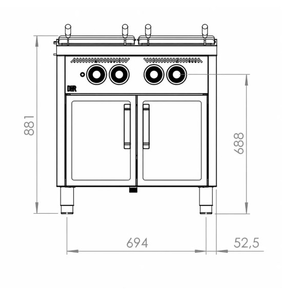 Cocedor de pasta doble CPG25L25L750E HR Fainca | Serie 750