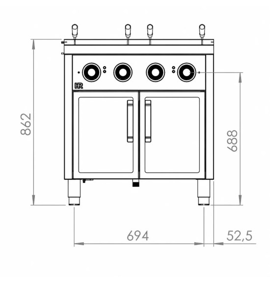 Cocedor de pasta eléctrico doble CPE25L25L750E | Serie 750