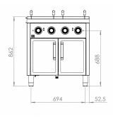 Cocedor de pasta eléctrico doble CPE25L25L750E | Serie 750