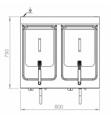Freidora eléctrica doble HR Fainca FD15L15L8M750S | Serie 750