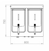 Freidora eléctrica doble HR Fainca FD15L15L8M750E | Serie 750