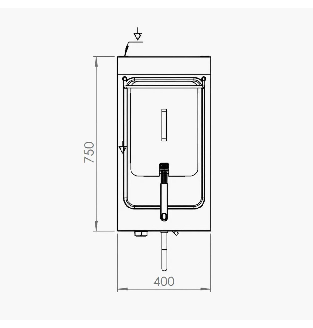 Freidora eléctrica trifásica 12 sobremesa HR Fainca FD15L12T750S | Serie 750
