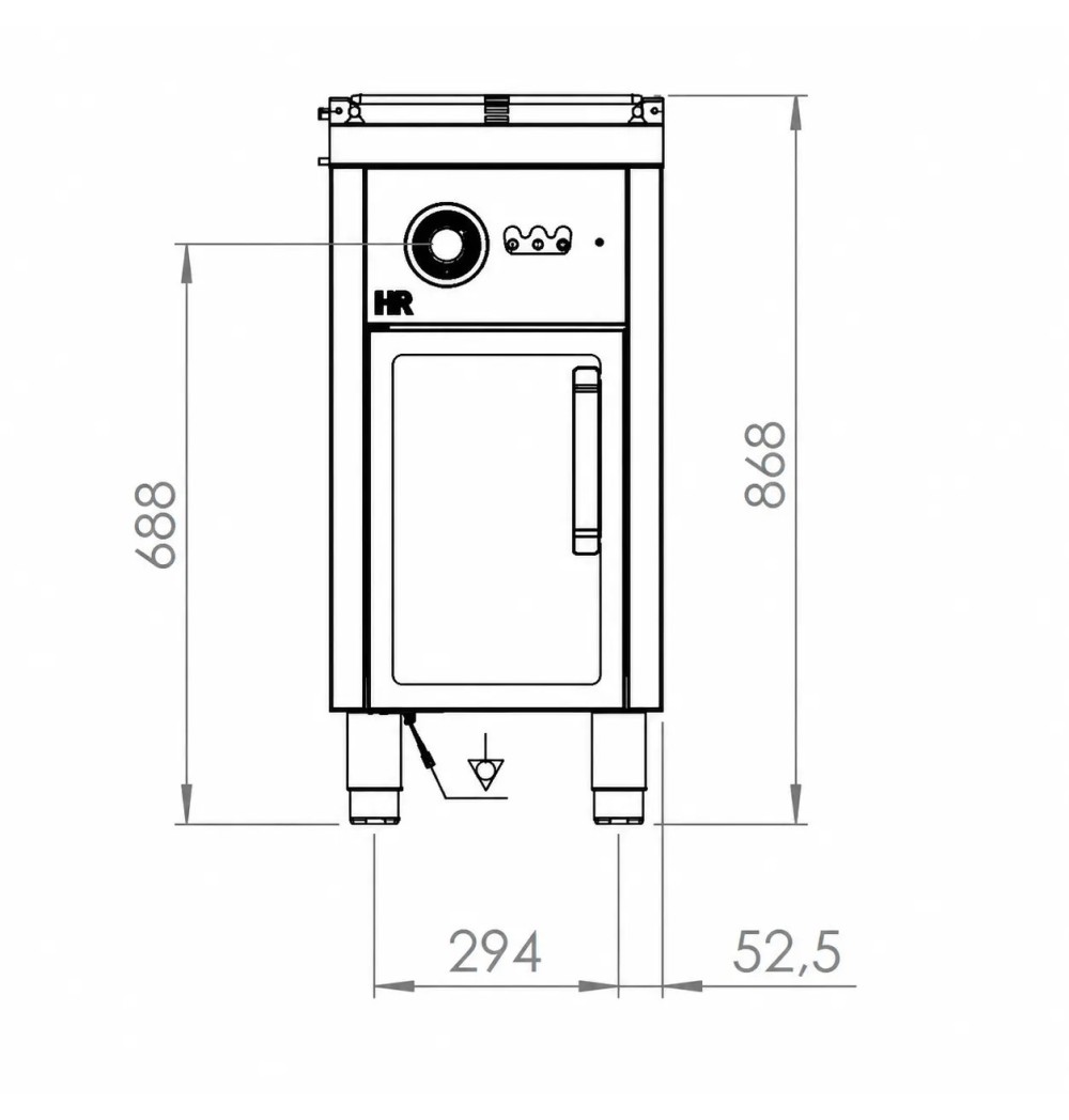Freidora eléctrica trifásica 12 estante HR Fainca FD15L12T750E | Serie 750