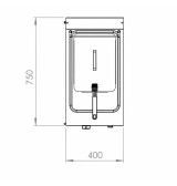 Freidora eléctrica trifásica 12 estante HR Fainca FD15L12T750E | Serie 750