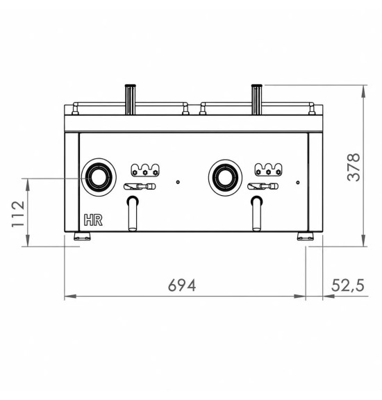 Freidora eléctrica doble trifásica 12 sobremesa HR Fainca FD15L15L12T750S| Serie 750