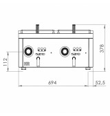Freidora eléctrica doble trifásica 12 sobremesa HR Fainca FD15L15L12T750S| Serie 750
