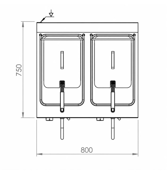 Freidora eléctrica doble trifásica 12 sobremesa HR Fainca FD15L15L12T750S| Serie 750