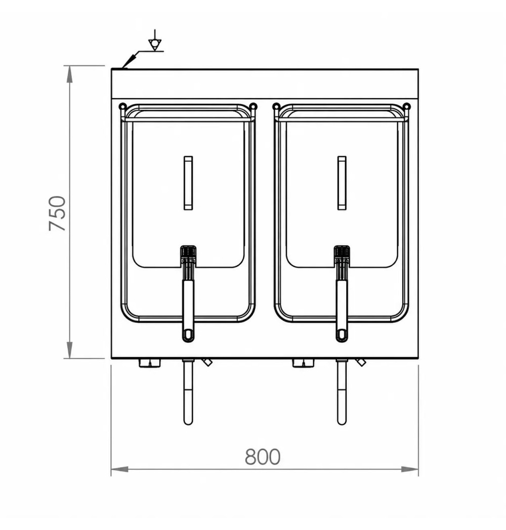Freidora eléctrica doble trifásica 12 sobremesa HR Fainca FD15L15L12T750S| Serie 750