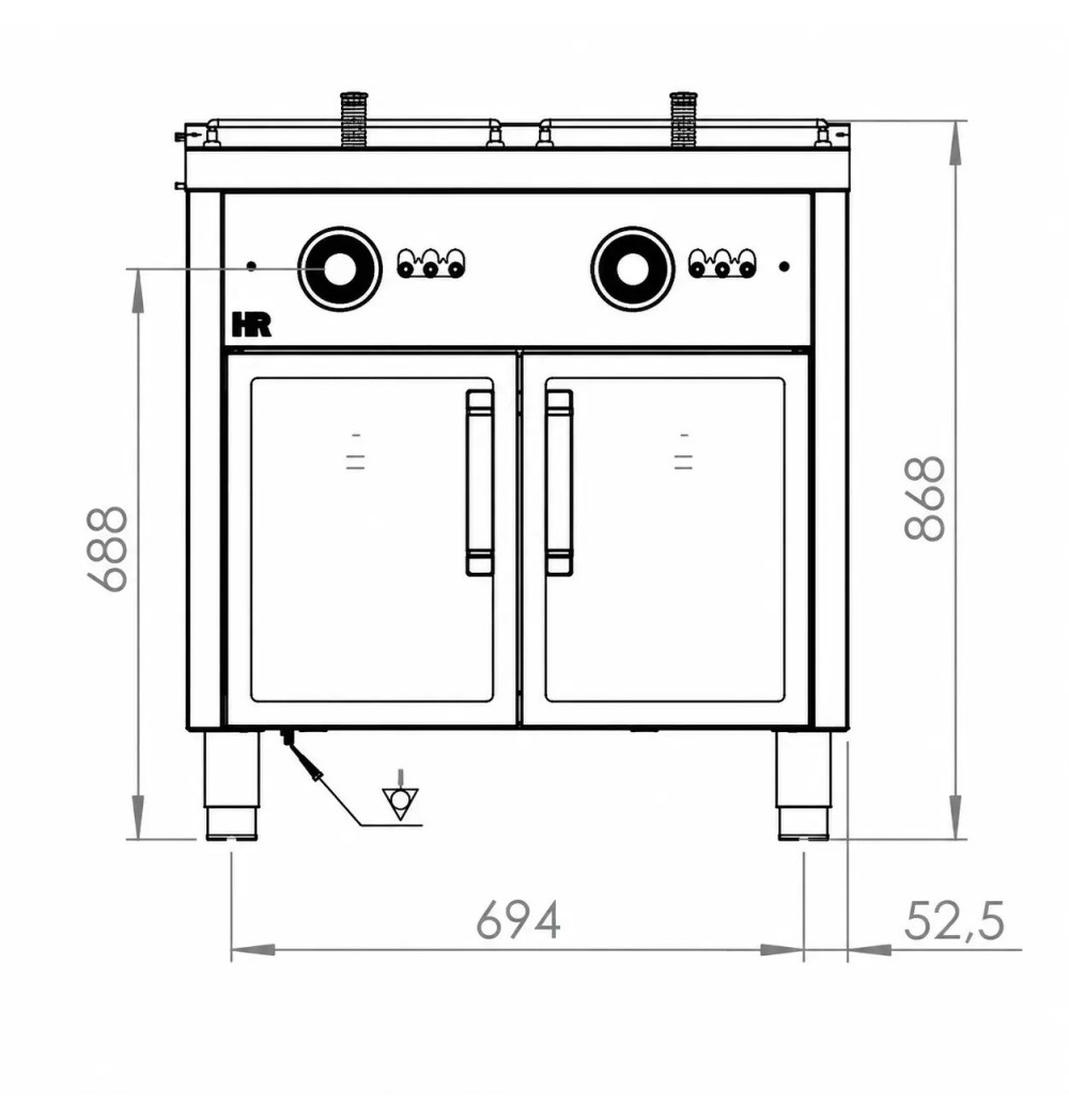 Freidora eléctrica doble trifásica 12 estante HR Fainca FD15L15L12T750E| Serie 750
