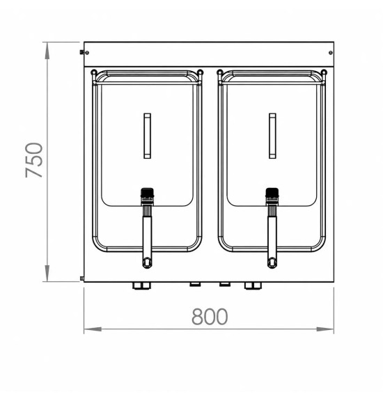 Freidora eléctrica doble trifásica 12 estante HR Fainca FD15L15L12T750E| Serie 750