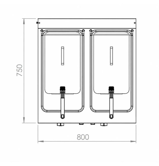 Freidora eléctrica estante doble HR Fainca FD15L15L6M750E| Serie 750