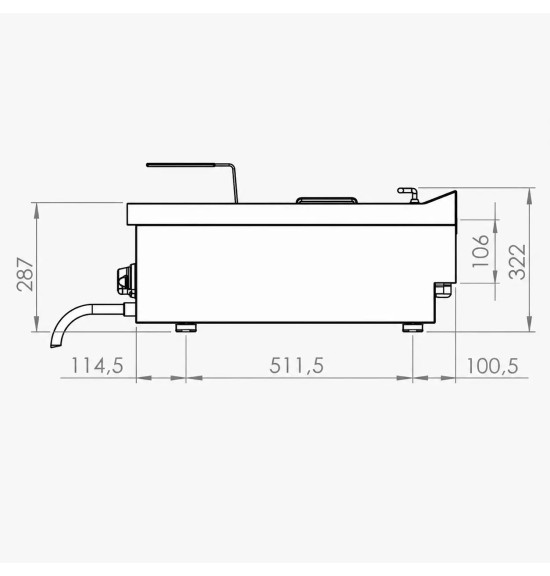 Freidora eléctrica trifásica 8 sobremesa HR Fainca FD15L8T750S| Serie 750
