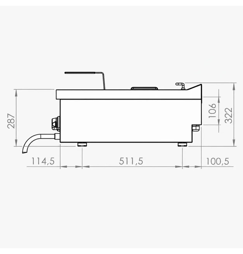 Freidora eléctrica trifásica 8 sobremesa HR Fainca FD15L8T750S| Serie 750