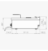 Freidora eléctrica trifásica 8 sobremesa HR Fainca FD15L8T750S| Serie 750
