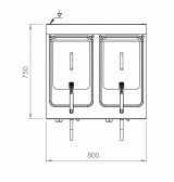 Freidora eléctrica trifásica 8 doble sobremesa HR Fainca FD15L15L8T750S| Serie 750