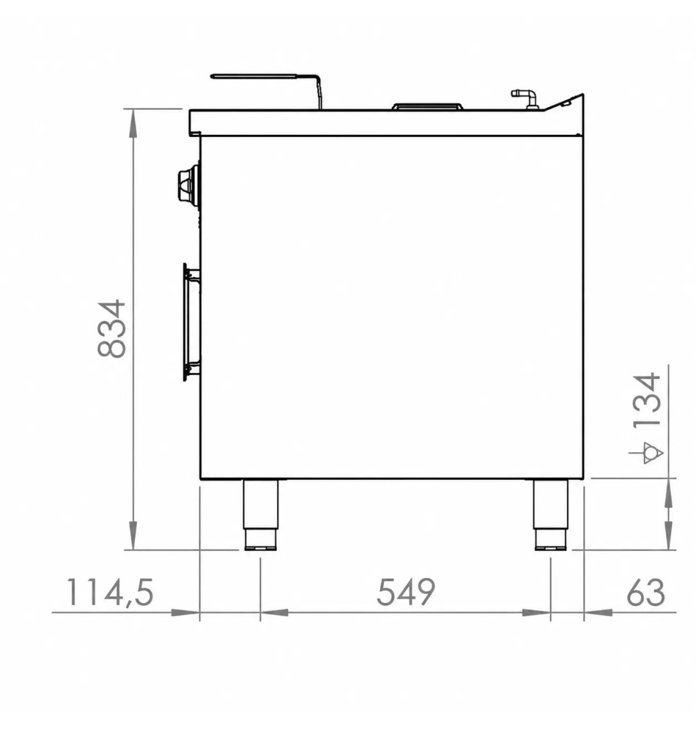 Freidora eléctrica trifásica 8 estante doble HR Fainca FD15L15L8T750E| Serie 750