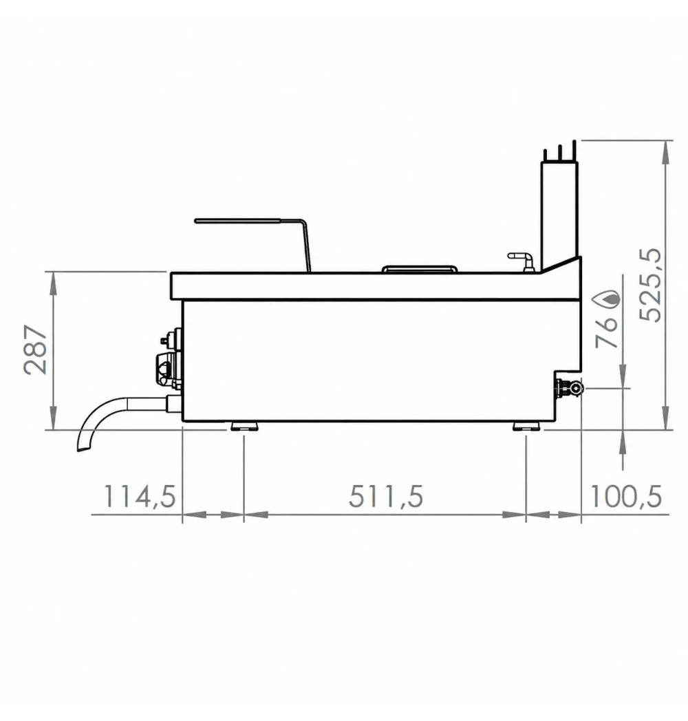 Freidora de gas 12L sobremesa HR Fainca FDG12L750S| Serie 750
