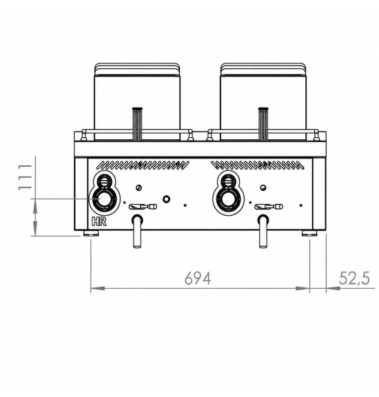 Freidora de gas 12L doble sobremesa HR Fainca FDG12L12L750S| Serie 750