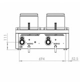 Freidora de gas 12L doble sobremesa HR Fainca FDG12L12L750S| Serie 750