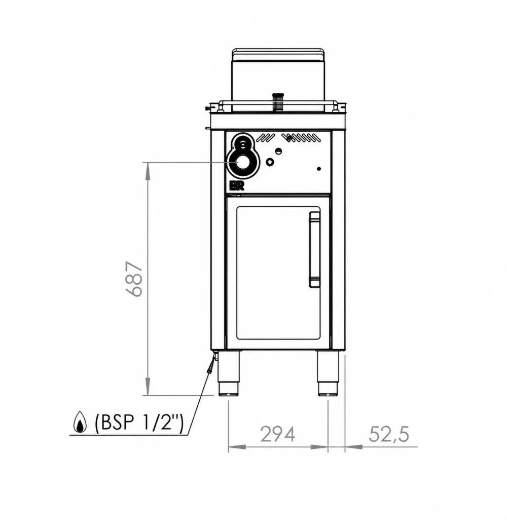 Freidora de gas 12L doble estante HR Fainca FDG12L750E| Serie 750