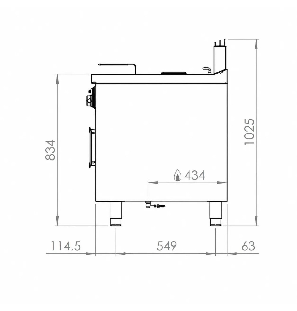 Freidora de gas 12L doble estante HR Fainca FDG12L750E| Serie 750