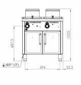 Freidora de gas 12L doble estante HR Fainca FDG12L12L750E| Serie 750