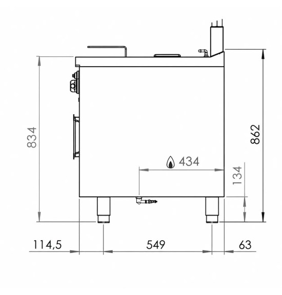 Freidora de gas 12L doble estante HR Fainca FDG12L12L750E| Serie 750