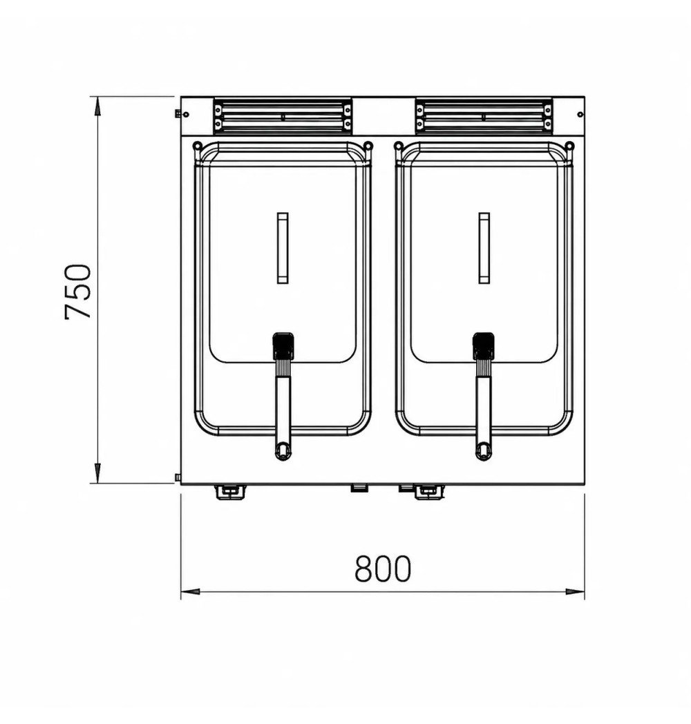 Freidora de gas 12L doble estante HR Fainca FDG12L12L750E| Serie 750