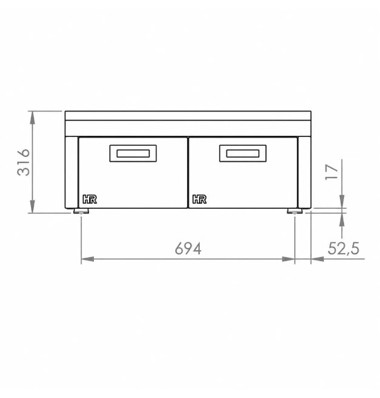 Mueble neutro 800 sobremesa HR Fainca CN7508S | Serie 750