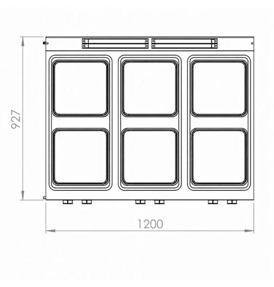 Cocina Eléctrica 6 Placas HR Fainca CE6P900E Serie 900