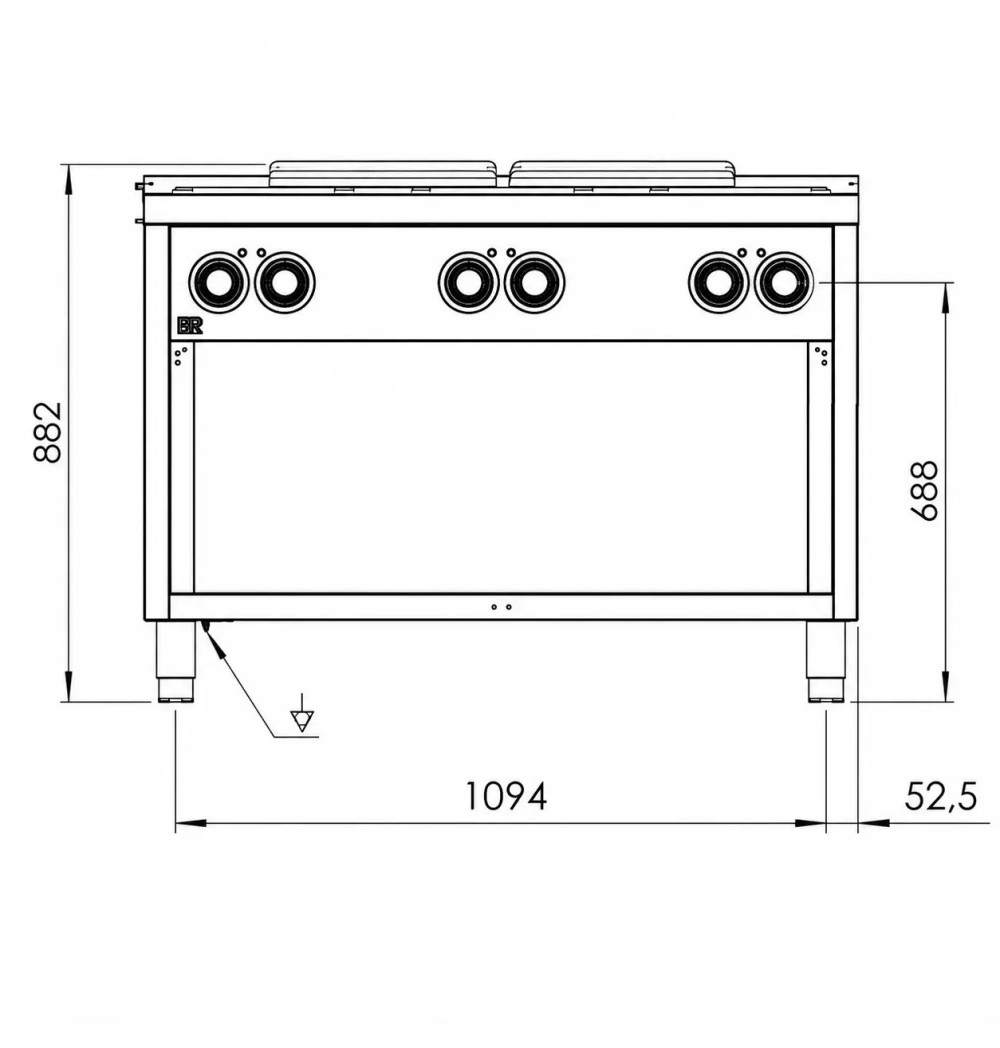Cocina Eléctrica 6 Placas HR Fainca CE6P900E Serie 900