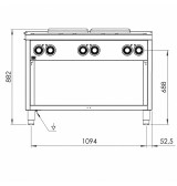 Cocina Eléctrica 6 Placas HR Fainca CE6P900E Serie 900
