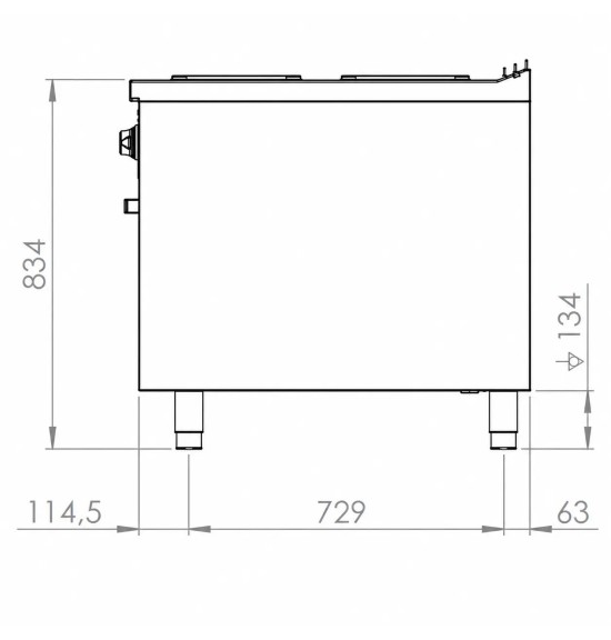 Cocina Eléctrica 4 Placas con Horno HR Fainca CE4P900H Serie 900