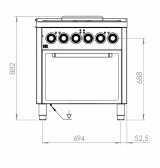Cocina Eléctrica 4 Placas con Horno HR Fainca CE4P900H Serie 900